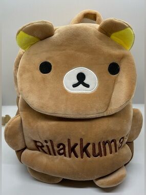 RILAKKUMA Japanese Character Plush Backpack, Adjustable Straps & Embroidery CUTE